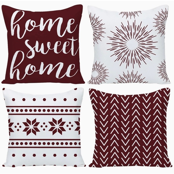 4 Bohemian Farmhouse Deco Pillow Covers 20x20 Set - Picture 1 of 9